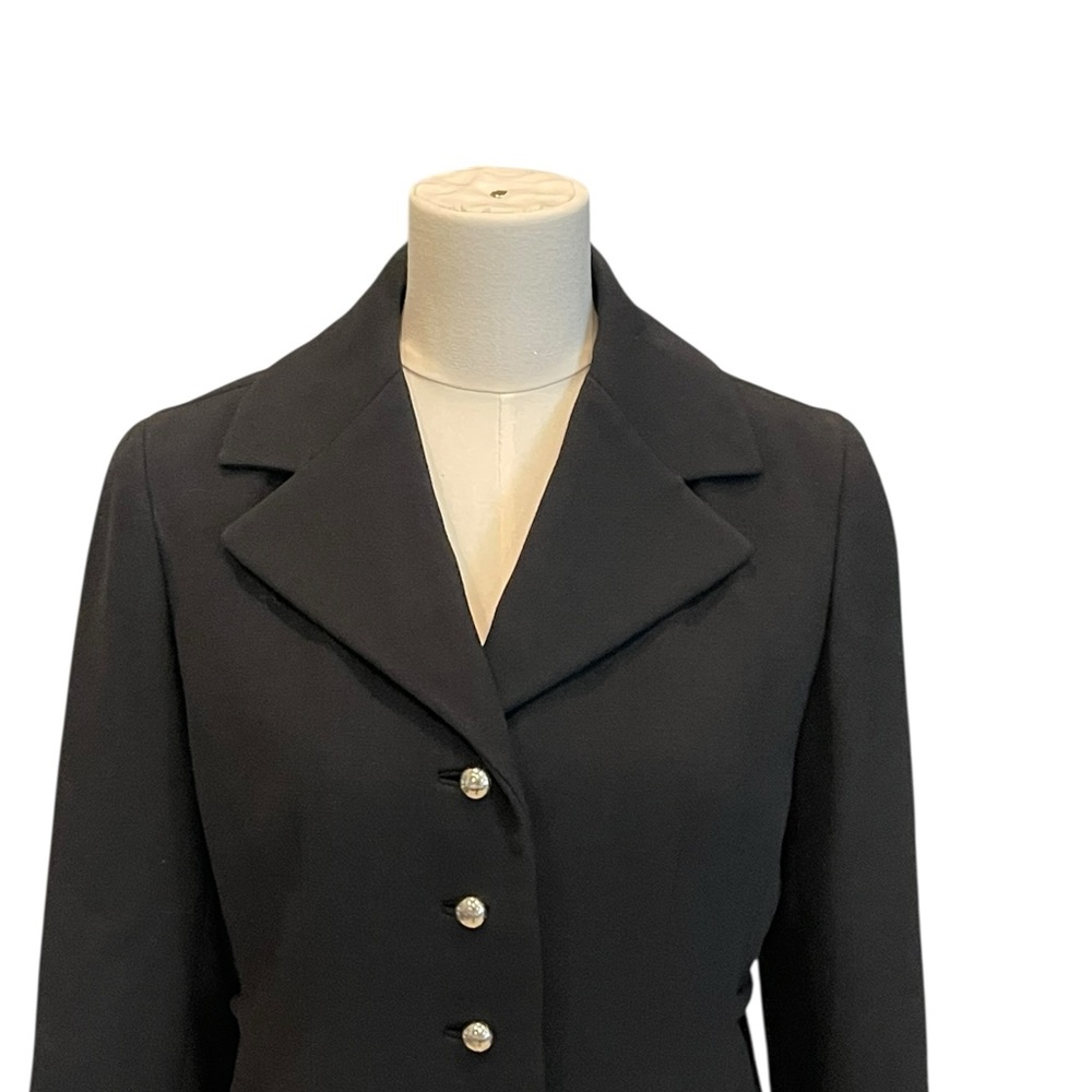 1950s Christian Dior Espresso Classic Black Women's Button-Front Blazer Jacket - Picture 2 of 12